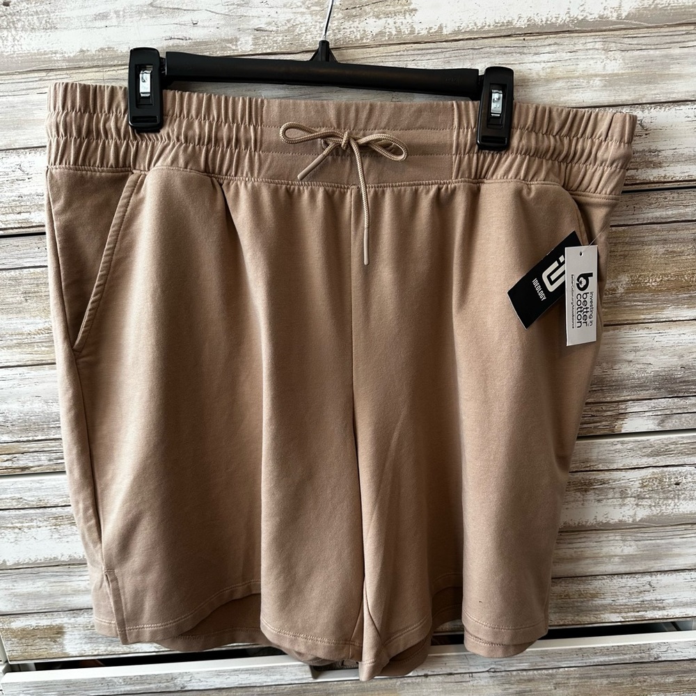 🤎 NWT Ideology Tan Drawstring Shorts XL Lounge Athletic Comfort Stretch